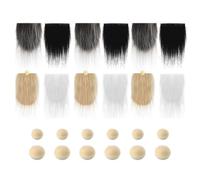 Faux Gnome Beard Accessory Set with Wood Beads for DIY | Santa Style, Polyester and Wooden Parts, Quick Install and Removal, Christmas Party Decoration Use