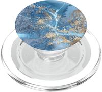 Faux-Gold-Blue-Marble-Effect Blu-Marbled-Design PopSockets PopGrip for MagSafe