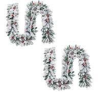 Faux Green Pine Christmas Wreath For Winter Fireplace Decor Thick Christmas Wreath Reusable For Table, Wall, Holiday, Fireplace, Indoor & Outdoor Decor(2pcs,2.7m/106.3in)