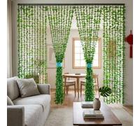 Faux Greenery Vines Hanging Curtain, Artificial Ivy Leaf Privacy Screen Cover For Door Frame, Aesthetic Decorative Plant Room Divider for Patio, Balcony, Cafe Decor(60x180cm)