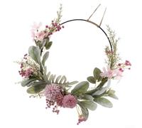 Faux Greenery Wreath Realistic Leaves and Blooms | Vibrant green hues, year-round beauty, no fading, for perfect for seasons, everlasting appeal