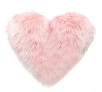 Faux Heart Pillow Case 40x50cm Suede Back Faux Heart Pillow Case(Black) | One-sided shaggy faux , reverse suede finish, hidden zipper, heart shape decor, 40x50cm size