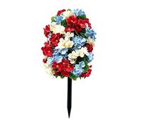 Faux Hydrangea Tree - 52cmx25cm Artificial Patriotic Porch Decor, Artificial Outdoor Potted Plant, Instant Curb Appeal For Front Doors, Garden Porch Patio Pots Wedding Entryway