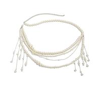 Faux Imitation Pearls Belly Chain Adjustable Body Trendy Waist Belt Accessory For Beach And Bikinis Outfits Women’s Body