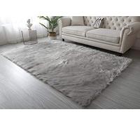 Faux Imitation SHEEPSKIN Rug Ultra Soft Plush Extra Large Size Rugs Living Room Shaggy 7cm Fluffy Pile Modern Area Rugs Carpet Non Shedding - (Grey, Rectangle Shape 120cm x 170cm (4ft x 5.6ft)