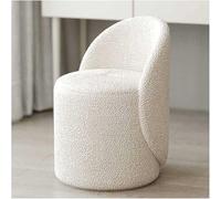 Faux Lamb Stool - Round Accent Tub Armchair 360° Swivel Teddy Cuddle Chair for Dressing Room Entryway Bedroom - Chic Makeup Seat