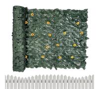 Faux Leaf Screening - 0.5x3m Synthetic Hedge, Windproof Privacy Barrier, Realistic Foliage Wall | Exterior Balcony Decoration Terrace Railing Shield Vertical Garden Panel Backyard Fence Coverage
