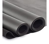 Faux Leather 2 Yards Upholstery Leather 1.2mm Thick Marine Grade Vinyl 54" x 72"Faux Leather Sheets Soft PU Faux Synthetic Leather Pleather Fabric (Dark Gray_Litchee Pattern_2 Yards)