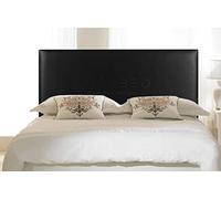 FAUX LEATHER 20" PLAIN HEADBOARD FOR DIVAN BED BASE (Black, 4FT6 - DOUBLE)