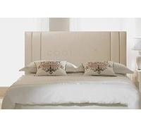 FAUX LEATHER 20" SAVANNAH HEADBOARD FOR DIVAN BED BASE (Cream, 5FT - KING SIZE)
