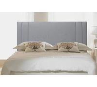 FAUX LEATHER 20" SAVANNAH HEADBOARD FOR DIVAN BED BASE (Silver, 4FT - SMALL DOUBLE)