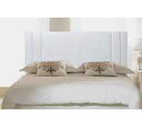 FAUX LEATHER 20" SAVANNAH HEADBOARD FOR DIVAN BED BASE (White, 4FT - SMALL DOUBLE)