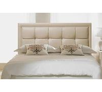 FAUX LEATHER 20" VENICE HEADBOARD FOR DIVAN BED BASE (Cream, 4FT - SMALL DOUBLE)
