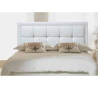 FAUX LEATHER 20" VENICE HEADBOARD FOR DIVAN BED BASE (White, 4FT6 - DOUBLE)
