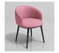 Faux Leather Accent Chair - Comfortable Padded Seat with Metal Legs for Living Room, Dining Room, or Club - Modern Home Furniture Decor