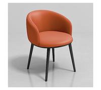 Faux Leather Accent Chair - Comfortable Padded Seat with Metal Legs for Living Room, Dining Room, or Club - Modern Home Furniture Decor
