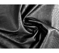 Faux Leather Alligator Skin PU Fabric Material Black Sample