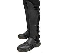 Faux Leather Boot Covers Steampunk Spats Greaves Gaiters Legguards Boot Tops The Crusaders Knight Accessoires, Black, One Size