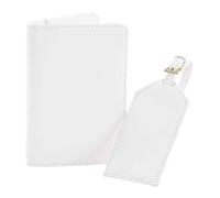 Faux Leather Boutique Travel Set Bagbase White One Size