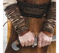 Faux Leather Bracelets - Medieval Arm Protectors Adjustable with Buckles