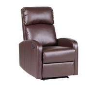 (Faux Leather, Brown) EVRE Recliner Arm Chair with Adjustable Leg Rest