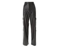 Faux Leather Cargo Trousers - female - MSGM - Straight Trousers - Black - M - Trousers M