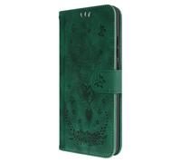 Faux-leather Case for Xiaomi Redmi 12C Butterfly Flower Pattern Green