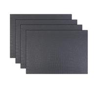 Faux Leather Crocodile Pattern Placemats, Rectangle PU Place Mats Set of 4/6, Waterproof, Oil-proof, Heat Insulating Table Mats(Gray,Set of 4)