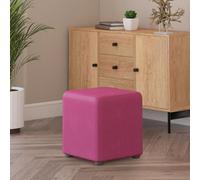 Faux Leather Cube Seating Blossom Pink Faux Leather