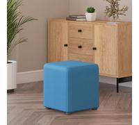 Faux Leather Cube Seating Lapis Blue Faux Leather