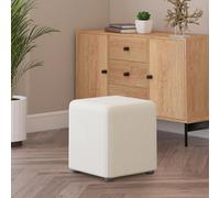 Faux Leather Cube Seating Snow White Faux Leather