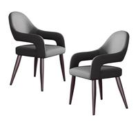 Faux Leather Dining Chairs Set of 2 Upholstered Dining Chairs with Ergonomics Thick Seat High Back for Kitchen,Dining,Living Room