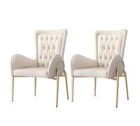 Faux Leather Dining Chairs with Carbon Steel Legs, Set of 2 Modern Chairs for Dining Room Restaurant