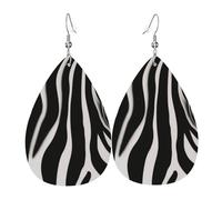 Faux Leather Earrings For Women - Lightweight Teardrop Double-Sided Zebra Print Print Earrings, Soft & Comfortable For Everyday Wear