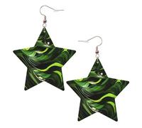 Faux Leather Earrings for Women Star Teardrop Dangle Earring Fashion Lightweight Abstract Green Snake Earring for Valentine's Day Jewelry Gift, One Size, No Gemstone
