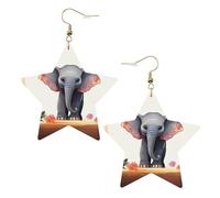 Faux Leather Earrings for Women Star Teardrop Dangle Earring Fashion Lightweight Lucky Elephant Earring for Valentine's Day Jewelry Gift, One Size, No Gemstone