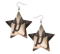 Faux Leather Earrings for Women Star Teardrop Dangle Earring Fashion Lightweight Two Elephants Playing Earring for Valentine's Day Jewelry Gift, One Size, No Gemstone