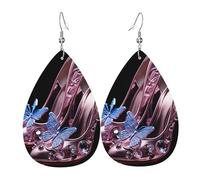 Faux Leather Earrings for Women Teardrop Dangle Earring Fashion Lightweight Autumn Harvest Thanksgiving Waterdropearring for Valentine's Day Jewelry Gift, One Size, No Gemstone