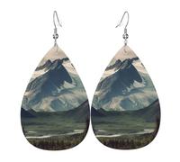 Faux Leather Earrings for Women Teardrop Dangle Earring Fashion Lightweight Big tortoise Waterdropearring for Valentine's Day Jewelry Gift, One Size, No Gemstone