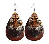 Faux Leather Earrings for Women Teardrop Dangle Earring Fashion Lightweight City of London Waterdropearring for Valentine's Day Jewelry Gift, One Size, No Gemstone