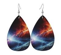 Faux Leather Earrings for Women Teardrop Dangle Earring Fashion Lightweight City of London Waterdropearring for Valentine's Day Jewelry Gift, One Size, No Gemstone