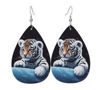 Faux Leather Earrings for Women Teardrop Dangle Earring Fashion Lightweight Cute giraffe Waterdropearring for Valentine's Day Jewelry Gift, One Size, No Gemstone