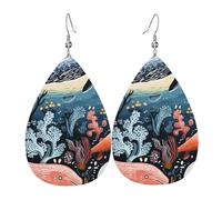 Faux Leather Earrings for Women Teardrop Dangle Earring Fashion Lightweight Cute giraffe Waterdropearring for Valentine's Day Jewelry Gift, One Size, No Gemstone