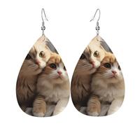 Faux Leather Earrings for Women Teardrop Dangle Earring Fashion Lightweight Cute giraffe Waterdropearring for Valentine's Day Jewelry Gift, One Size, No Gemstone