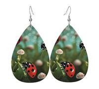 Faux Leather Earrings for Women Teardrop Dangle Earring Fashion Lightweight Cute giraffe Waterdropearring for Valentine's Day Jewelry Gift, One Size, No Gemstone