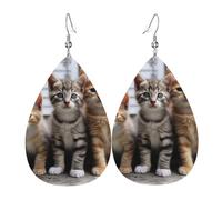 Faux Leather Earrings for Women Teardrop Dangle Earring Fashion Lightweight Cute giraffe Waterdropearring for Valentine's Day Jewelry Gift, One Size, No Gemstone