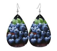 Faux Leather Earrings for Women Teardrop Dangle Earring Fashion Lightweight Denim Print Waterdropearring for Valentine's Day Jewelry Gift, One Size, No Gemstone