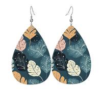 Faux Leather Earrings for Women Teardrop Dangle Earring Fashion Lightweight Freesia beautiful plant flower Waterdropearring for Valentine's Day Jewelry Gift, One Size, No Gemstone