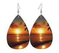 Faux Leather Earrings for Women Teardrop Dangle Earring Fashion Lightweight Mediterranean Summer Waterdropearring for Valentine's Day Jewelry Gift, One Size, No Gemstone