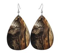 Faux Leather Earrings for Women Teardrop Dangle Earring Fashion Lightweight Modern Bohemia Flower Waterdropearring for Valentine's Day Jewelry Gift, One Size, No Gemstone